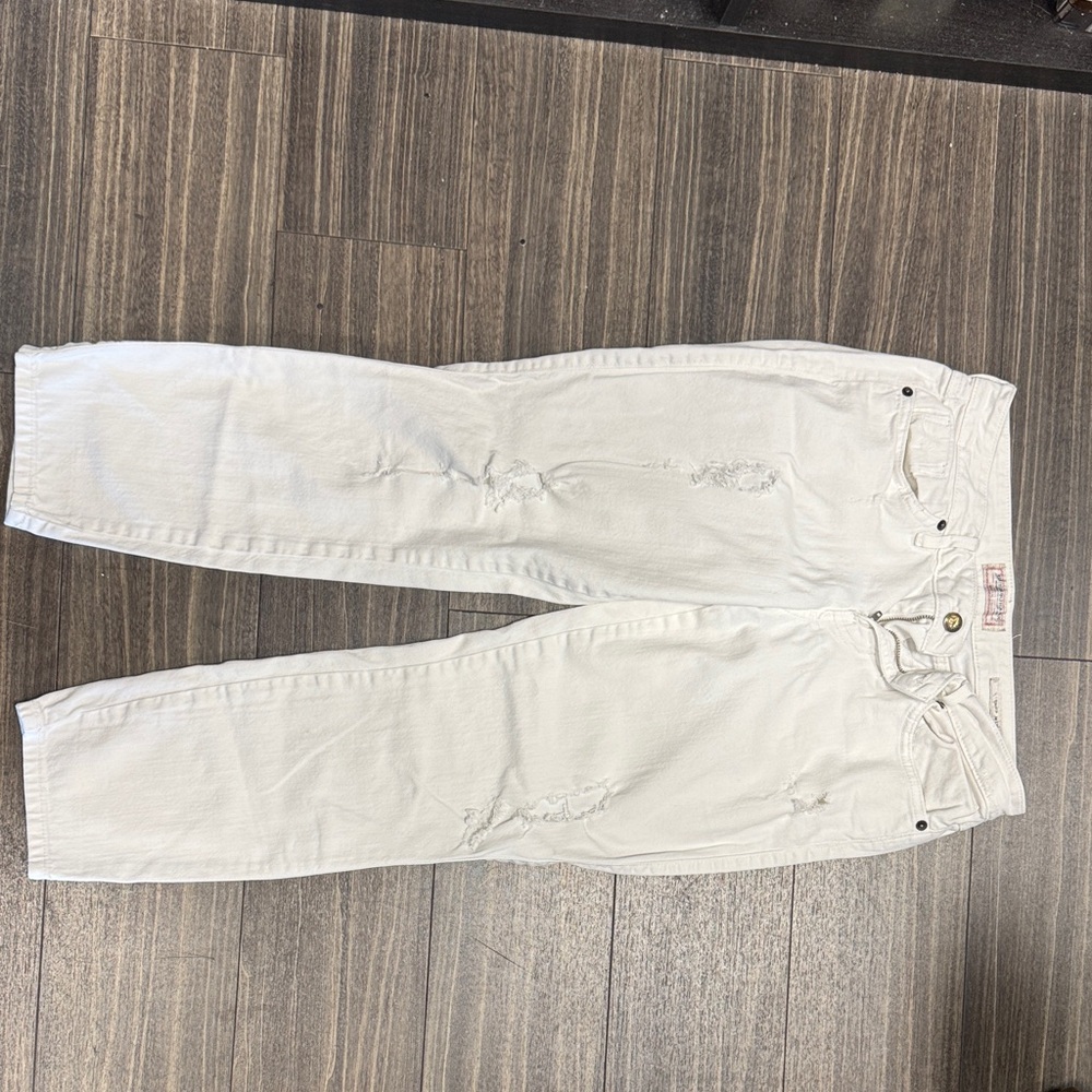Guess White Boyfriend Jeans crop mid